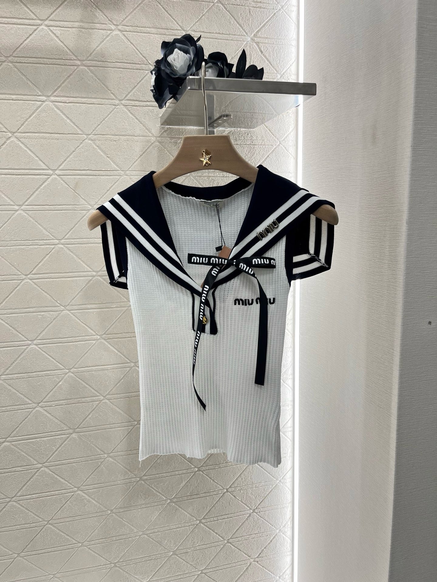 MI*MI* New Arrival Shawl Ribbon Bow Knitted Short Sleeve