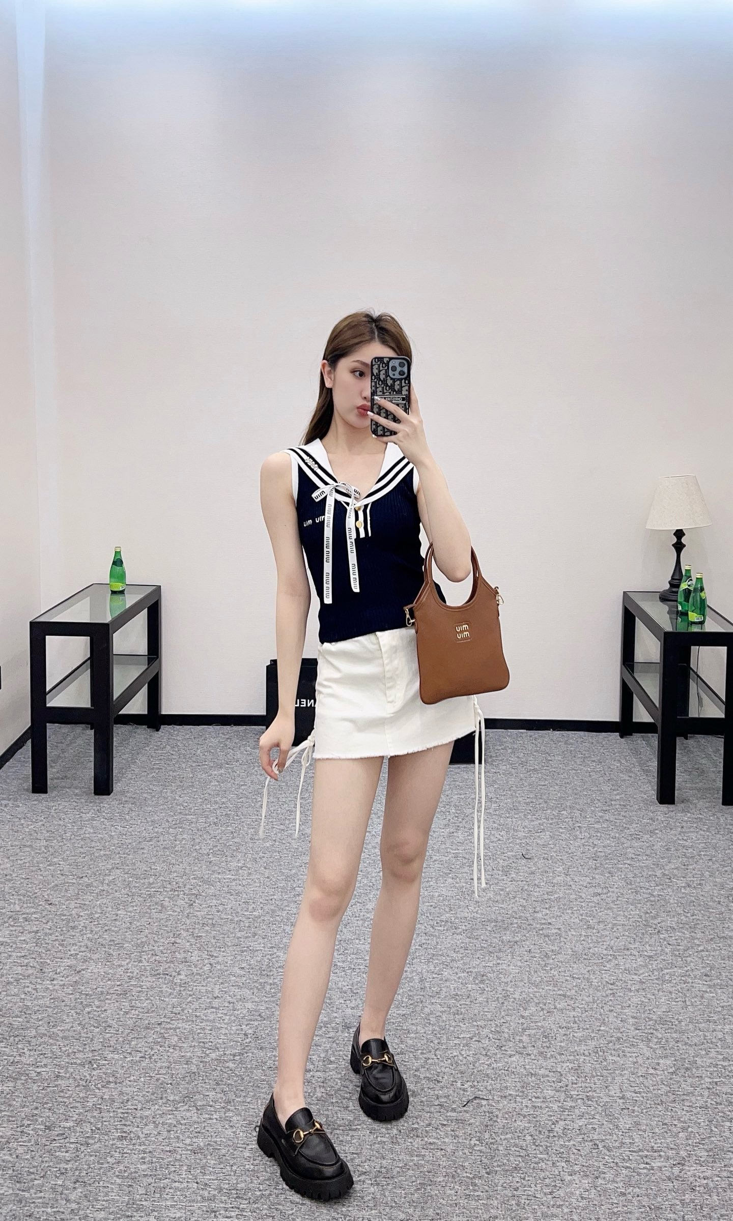 MI*MI*New Arrival Shawl Ribbon Bow Knitted Short Sleeve