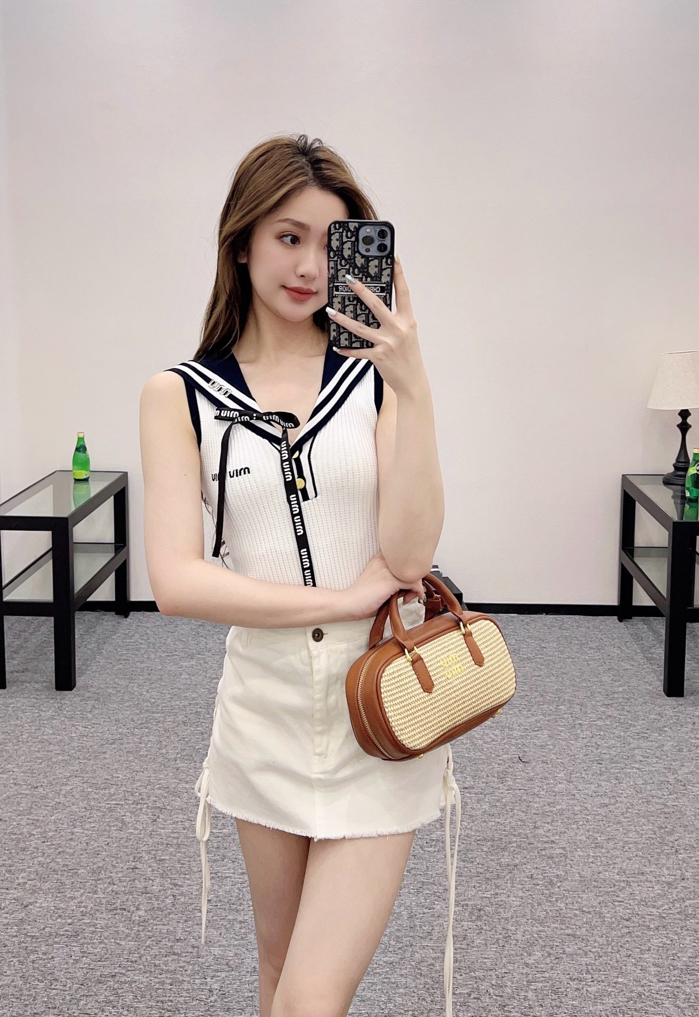 MI*MI* New Arrival Shawl Ribbon Bow Knitted Short Sleeve