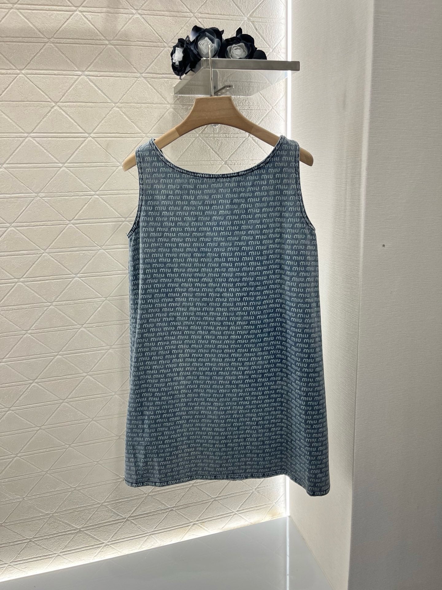 MI*MI* New Arrival Denim Jacquard Vest Dress