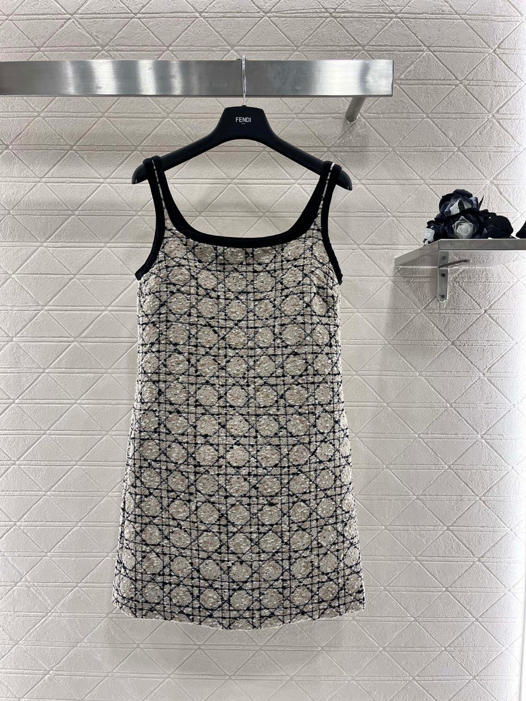 D *2025 new woven diamond vest dress
