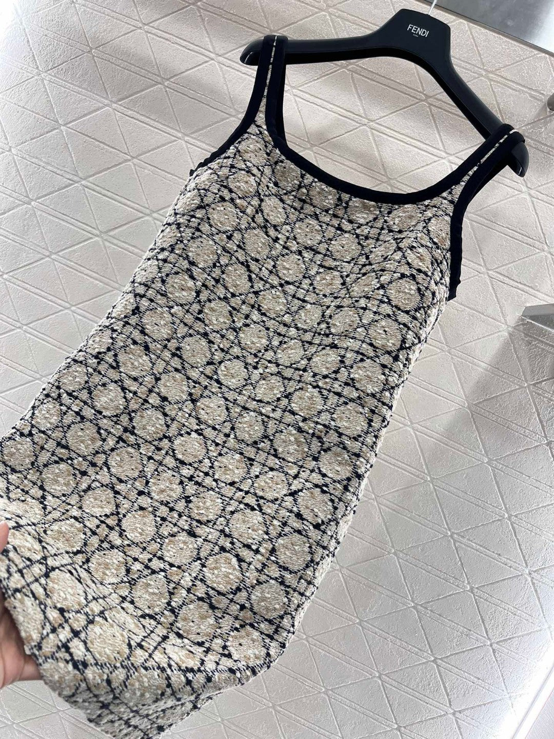 D *2025 new woven diamond vest dress