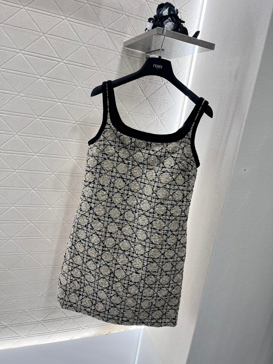 D *2025 new woven diamond vest dress