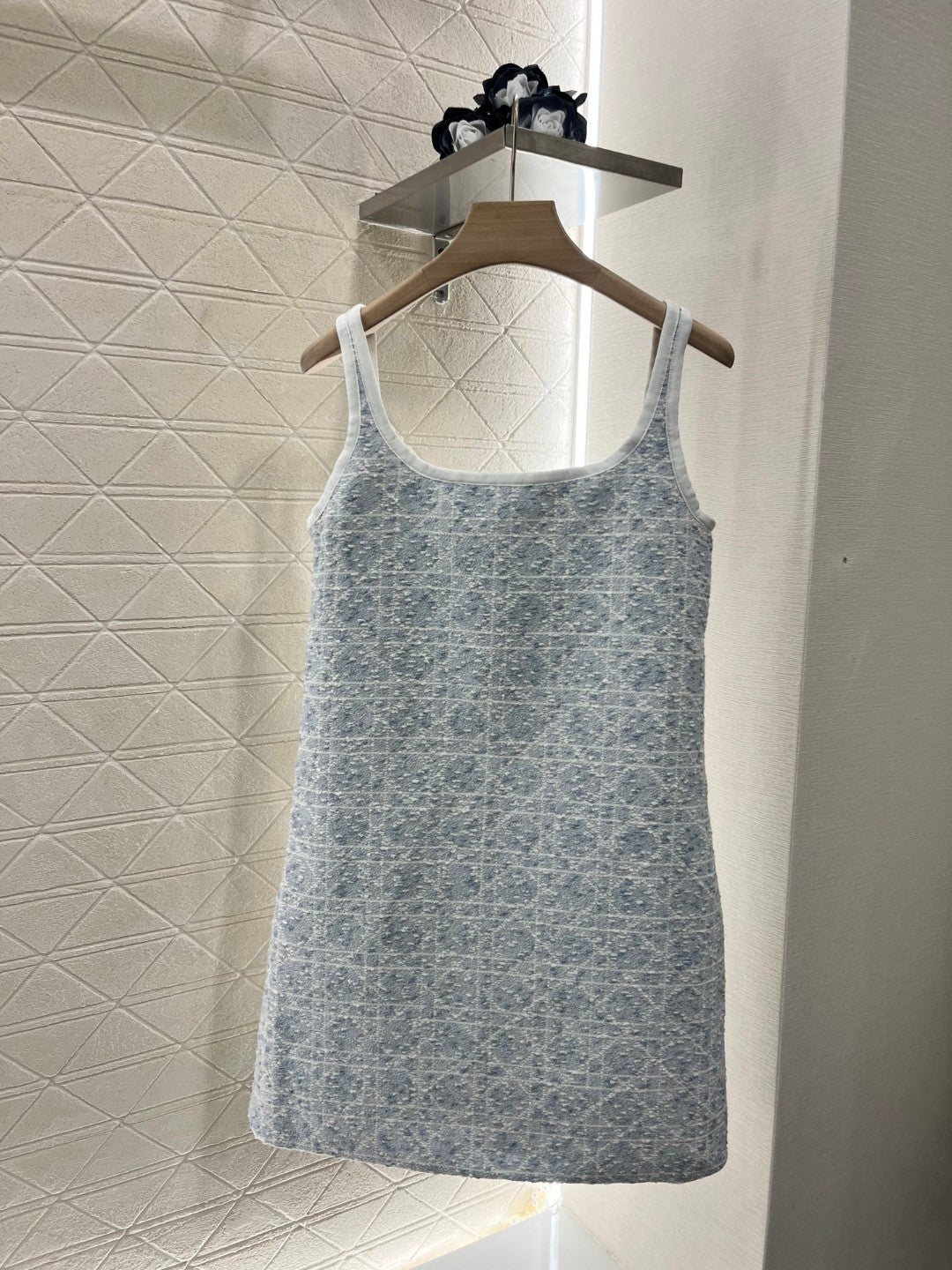 D* new fashion denim belt lapel vest dress