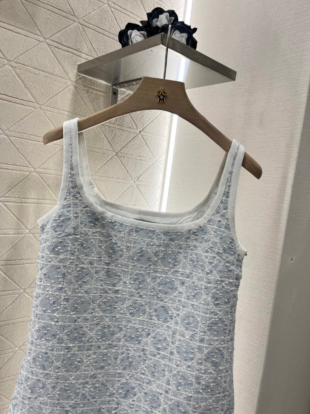 D* new fashion denim belt lapel vest dress