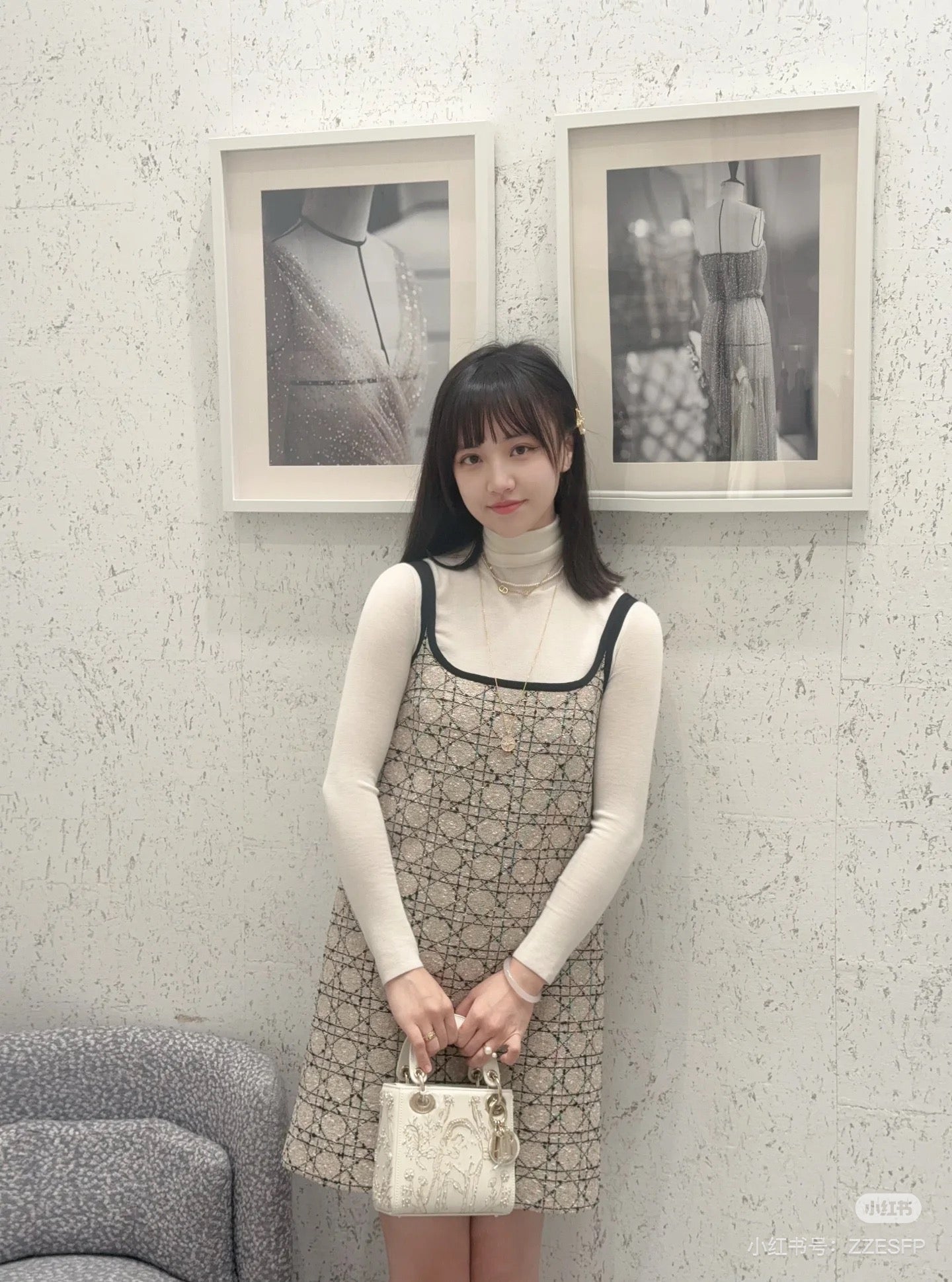D *2025 new woven diamond vest dress