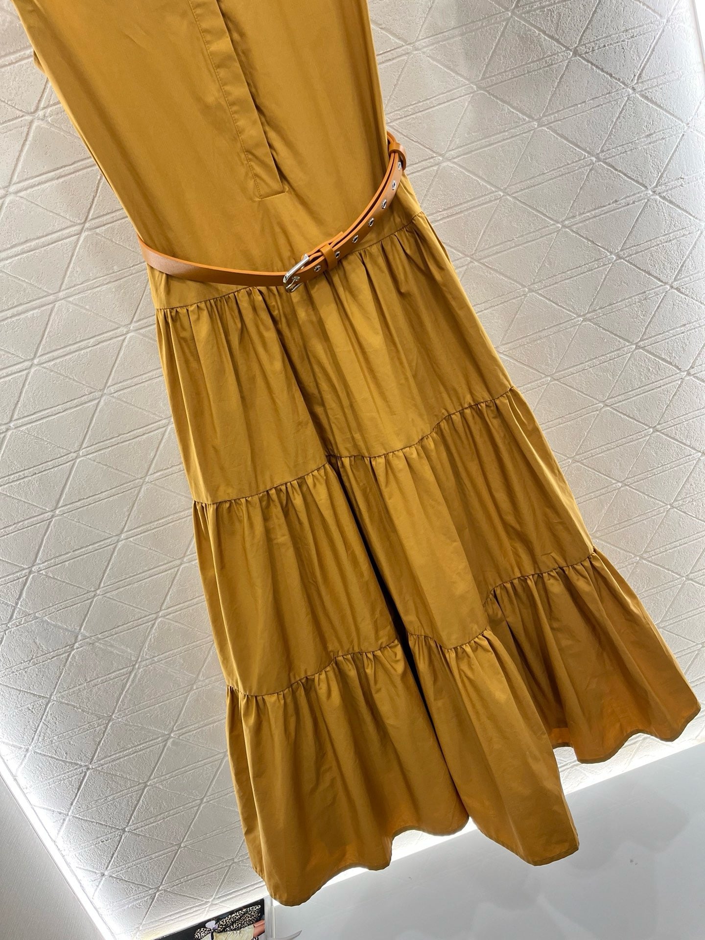 M*New Arrival Stand Collar Belt Dress