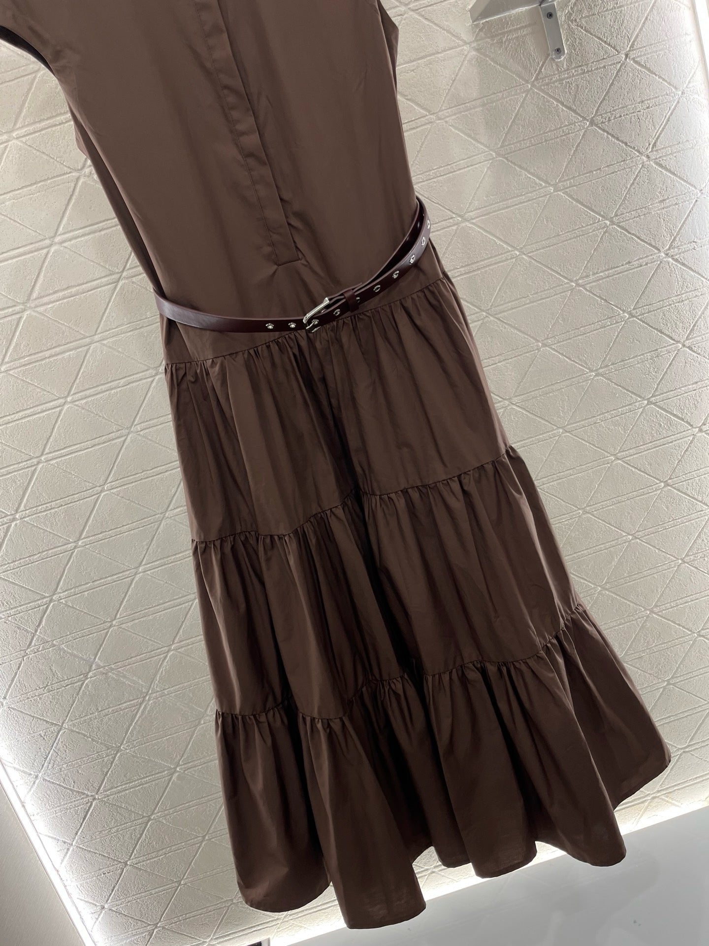 M*New Arrival Stand Collar Belt Dress