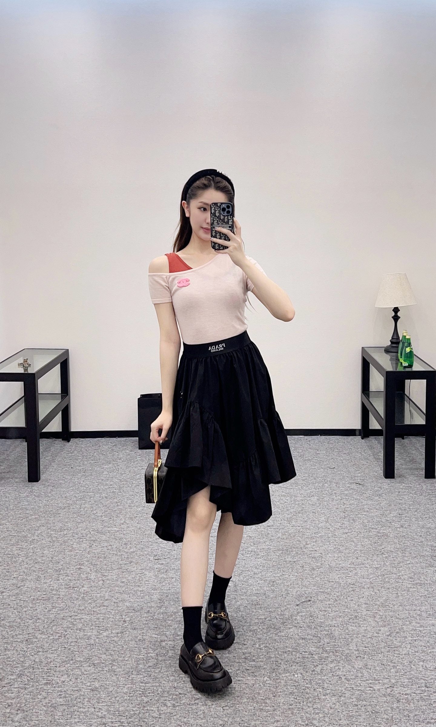 New Arrivals Black Web Skirt