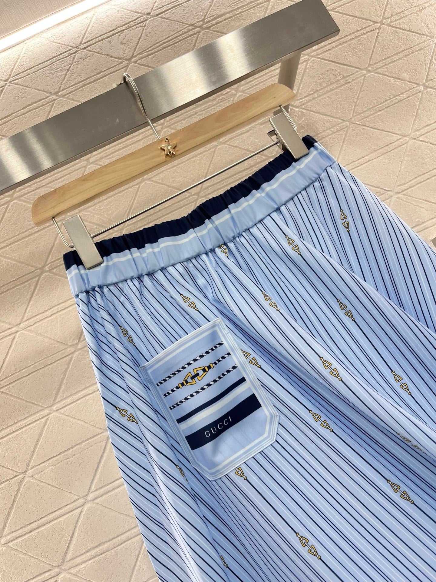 New Arrivals Printed Striped High Waist Skirt