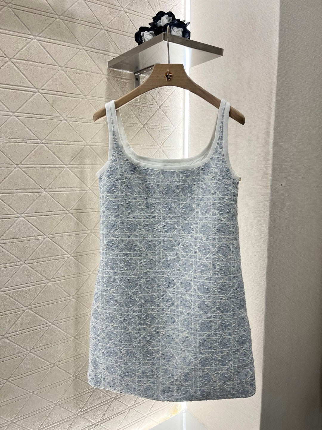 D *2025 new woven diamond vest dress