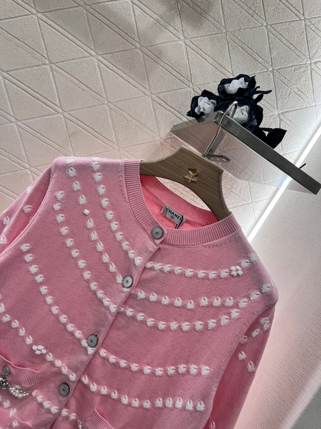 C*♥2025 New Arrival Pink Knitted Cardigan