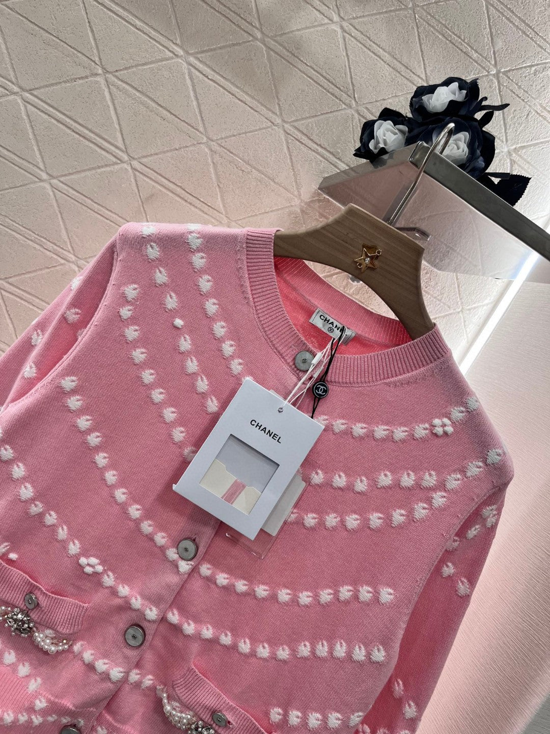 C*♥2025 New Arrival Pink Knitted Cardigan