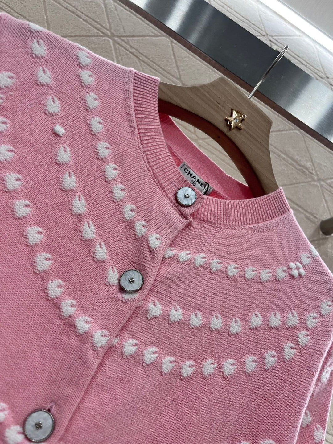 C*♥2025 New Arrival Pink Knitted Cardigan