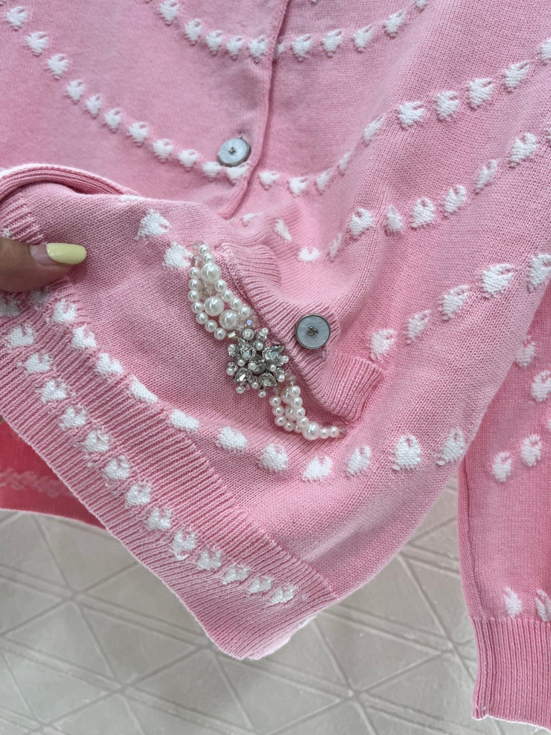 C*♥2025 New Arrival Pink Knitted Cardigan
