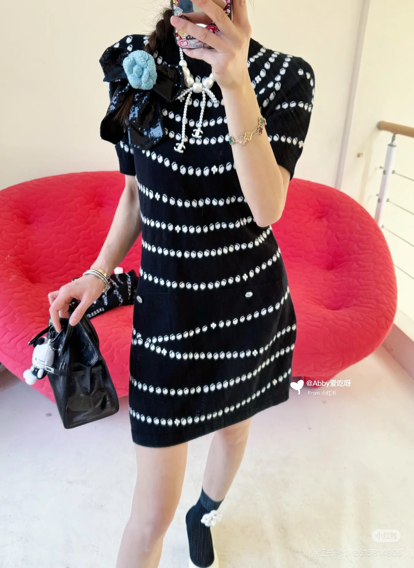 C*♥2025 New Arrival Black Knitted Cardigan