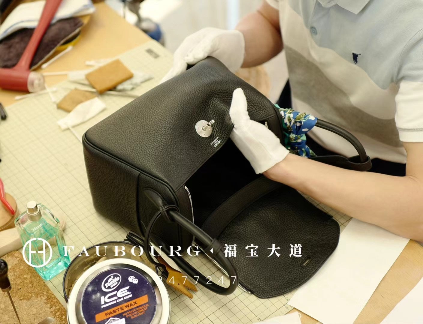 Hand-stitched Lindy TC leather black