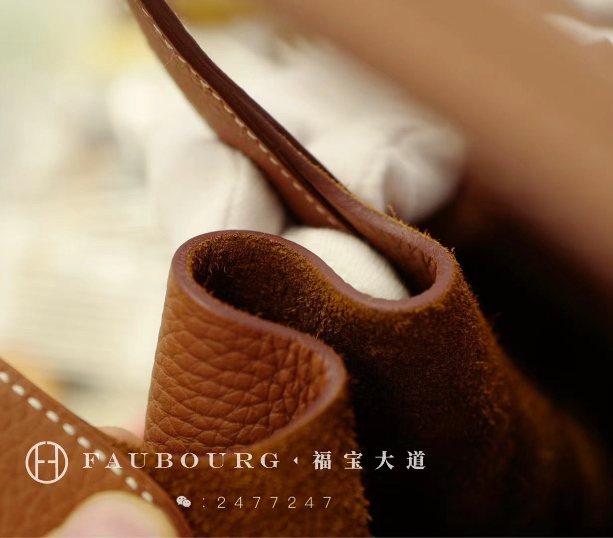 Hand-sewn vegetable basket TC leather