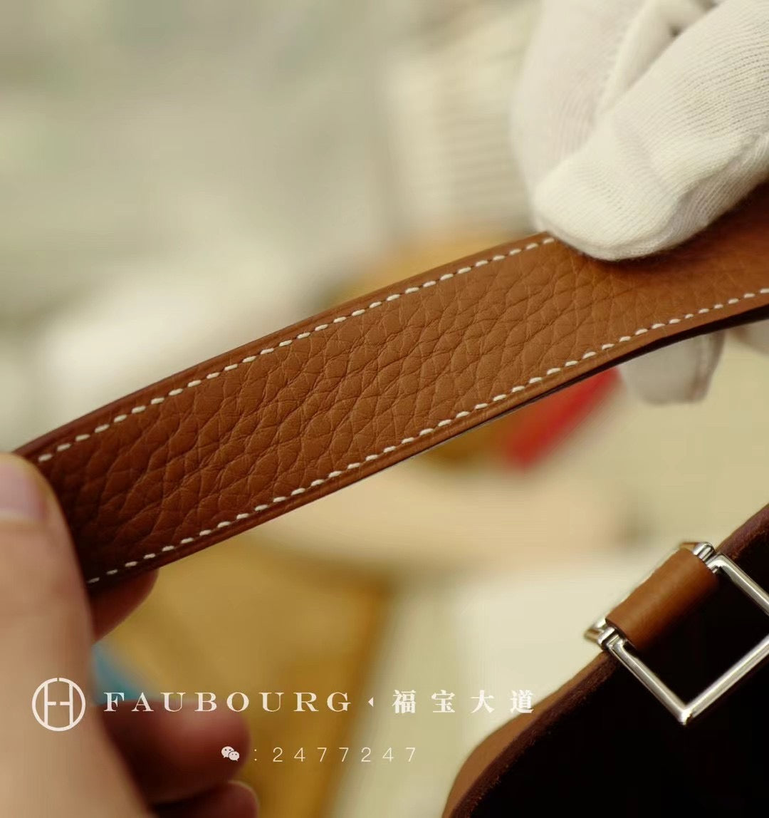 Hand-sewn vegetable basket TC leather