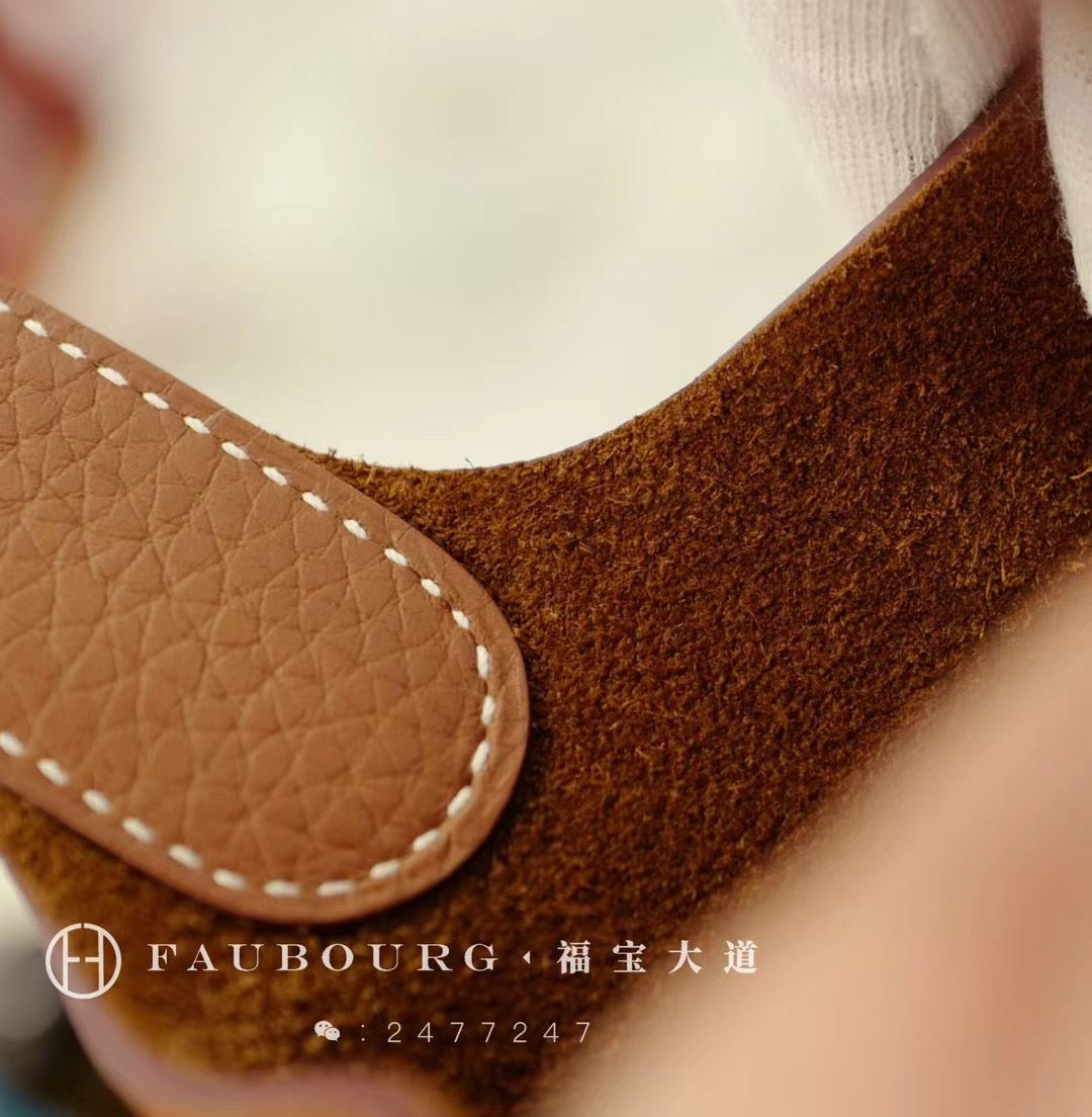 Hand-sewn vegetable basket TC leather