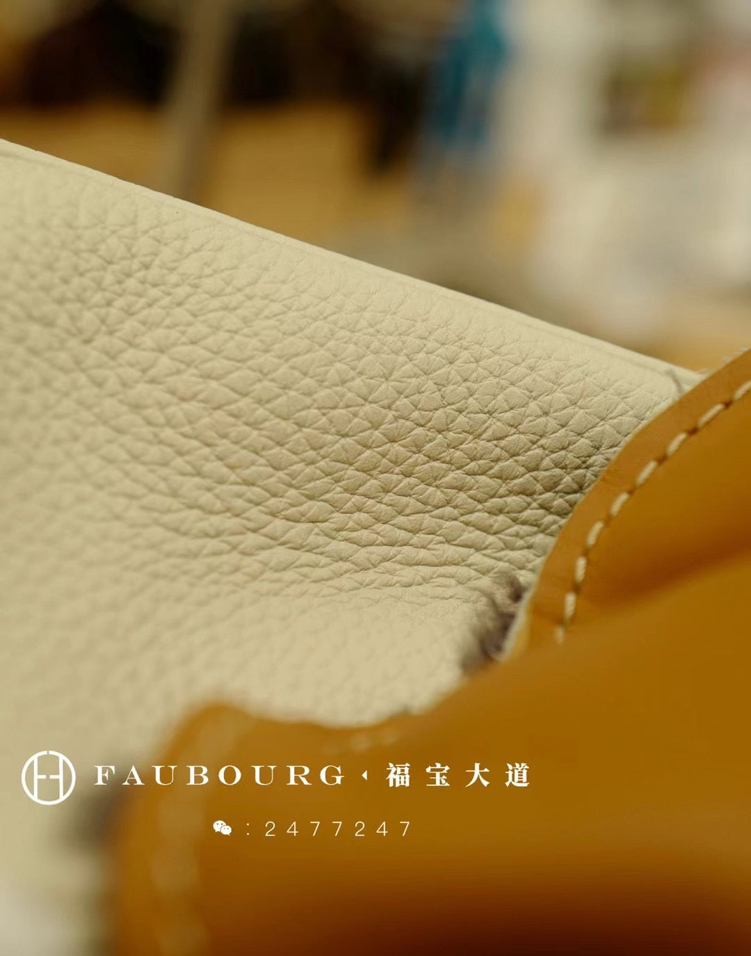 Hand-sewn kelly/TOGO leather white
