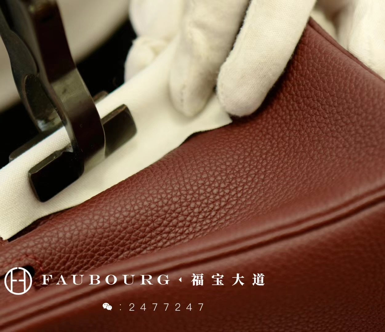 Hand-stitched birkin/togo leather