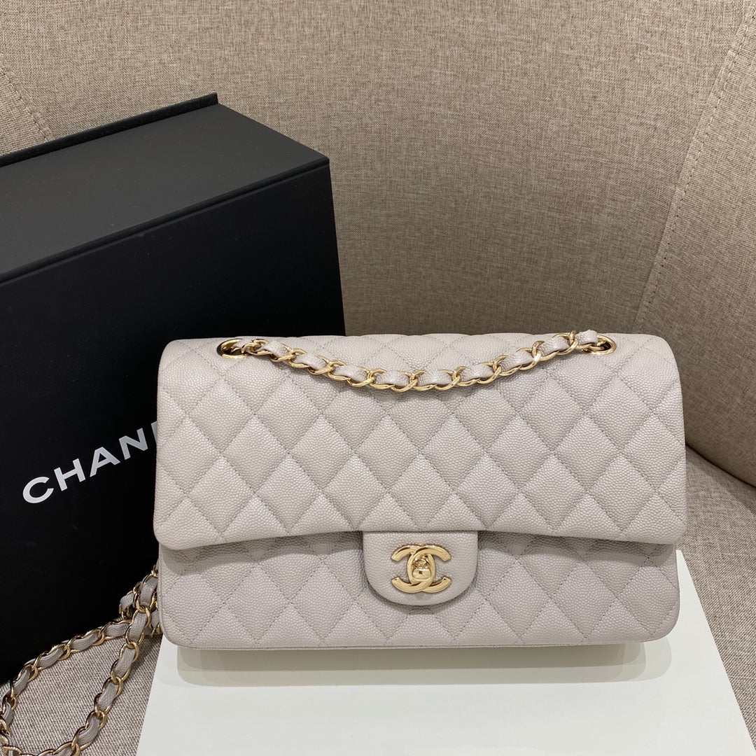CH CLASSIC 11.12 HANDBAG 25.5 Small Grained Calfskin Elephant Gray