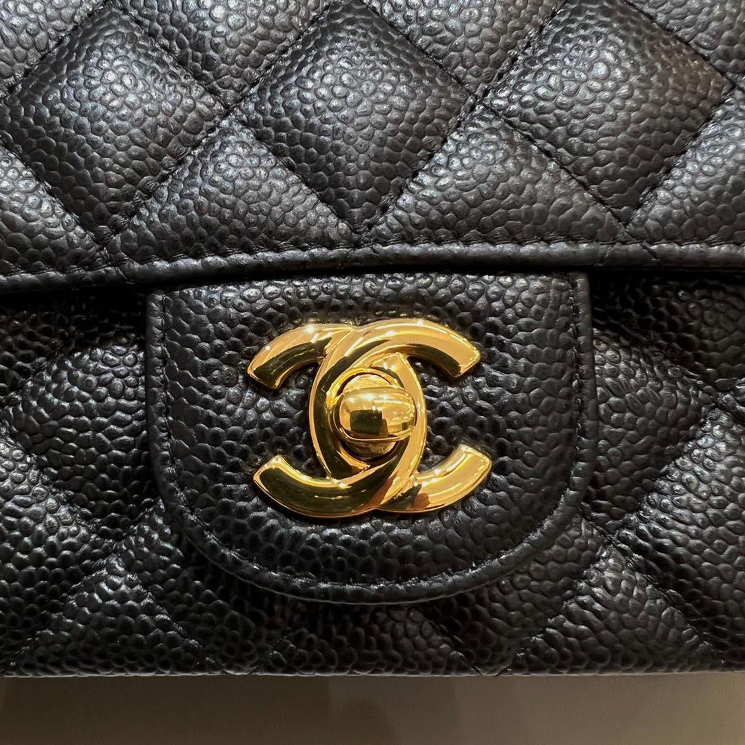 CH MINI CLASSIC HANDBAG 20 Grained Calfskin Black(With Edges)