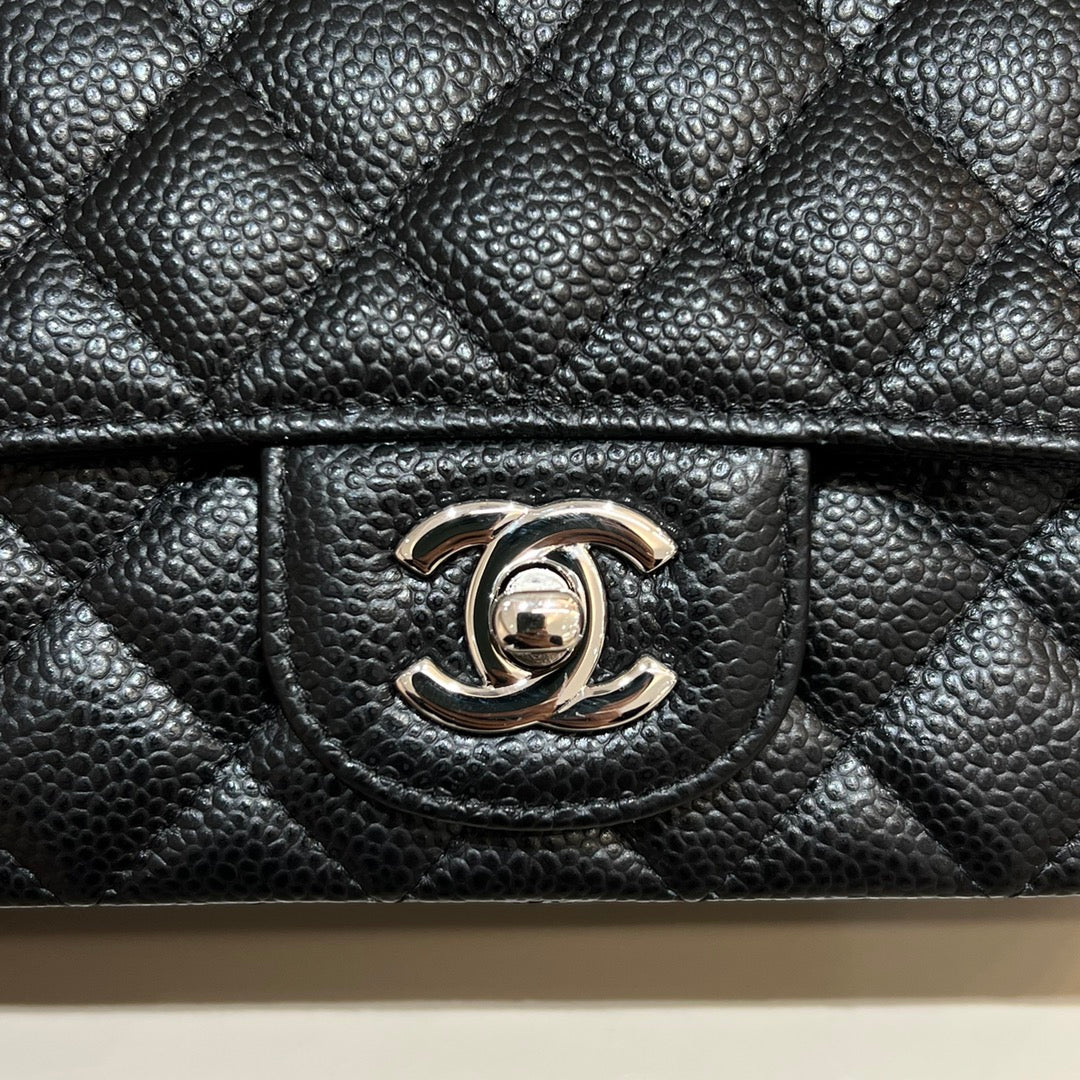 CH MINI CLASSIC HANDBAG 20 Grained Calfskin Black(With Edges)