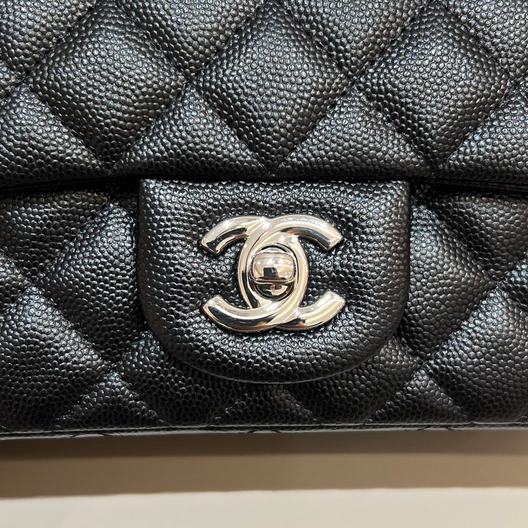 CH MINI CLASSIC HANDBAG 20 Small Grained Calfskin Black