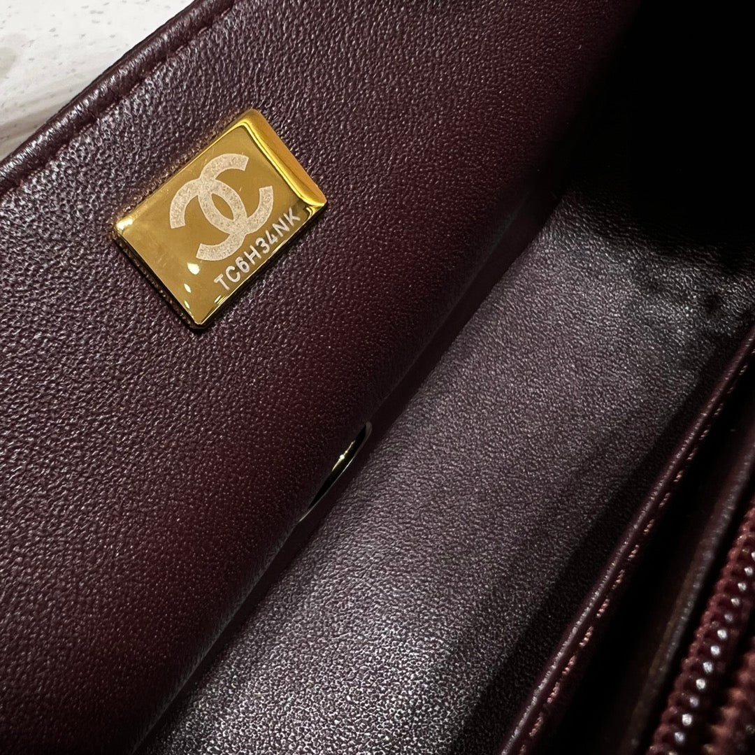 CH MINI CLASSIC HANDBAG 20 Small Grained Calfskin Black