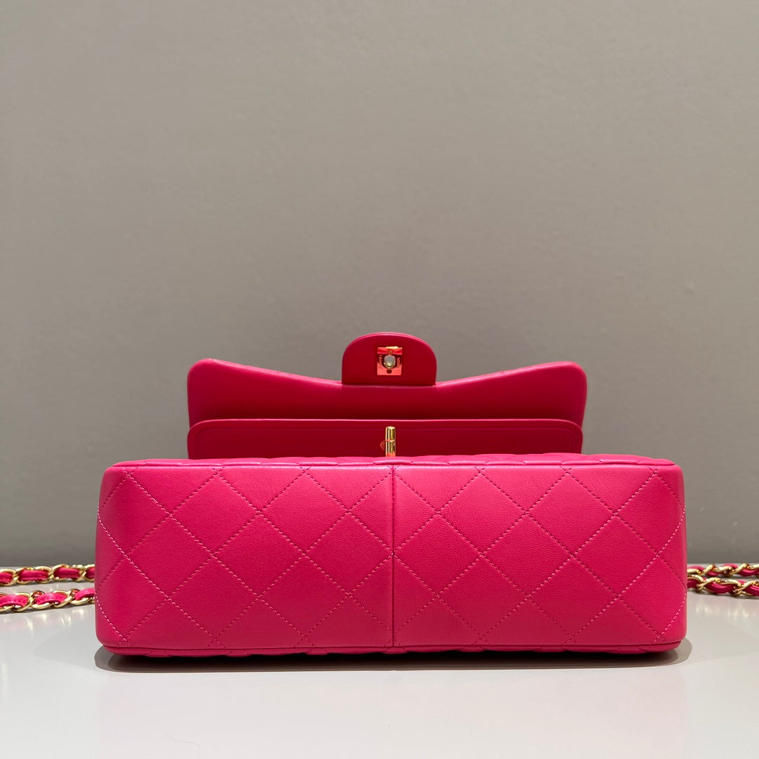 CH LARGE CLASSIC HANDBAG 30 Lambskin Rose Red