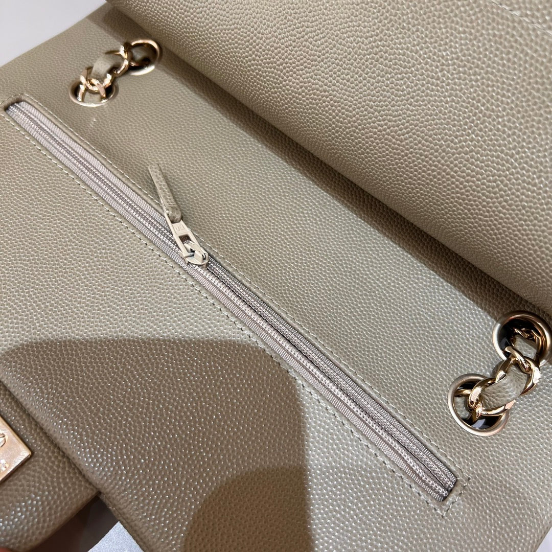 CH CLASSIC 11.12 HANDBAG 25.5 Small Grained Calfskin Chai (Teas)