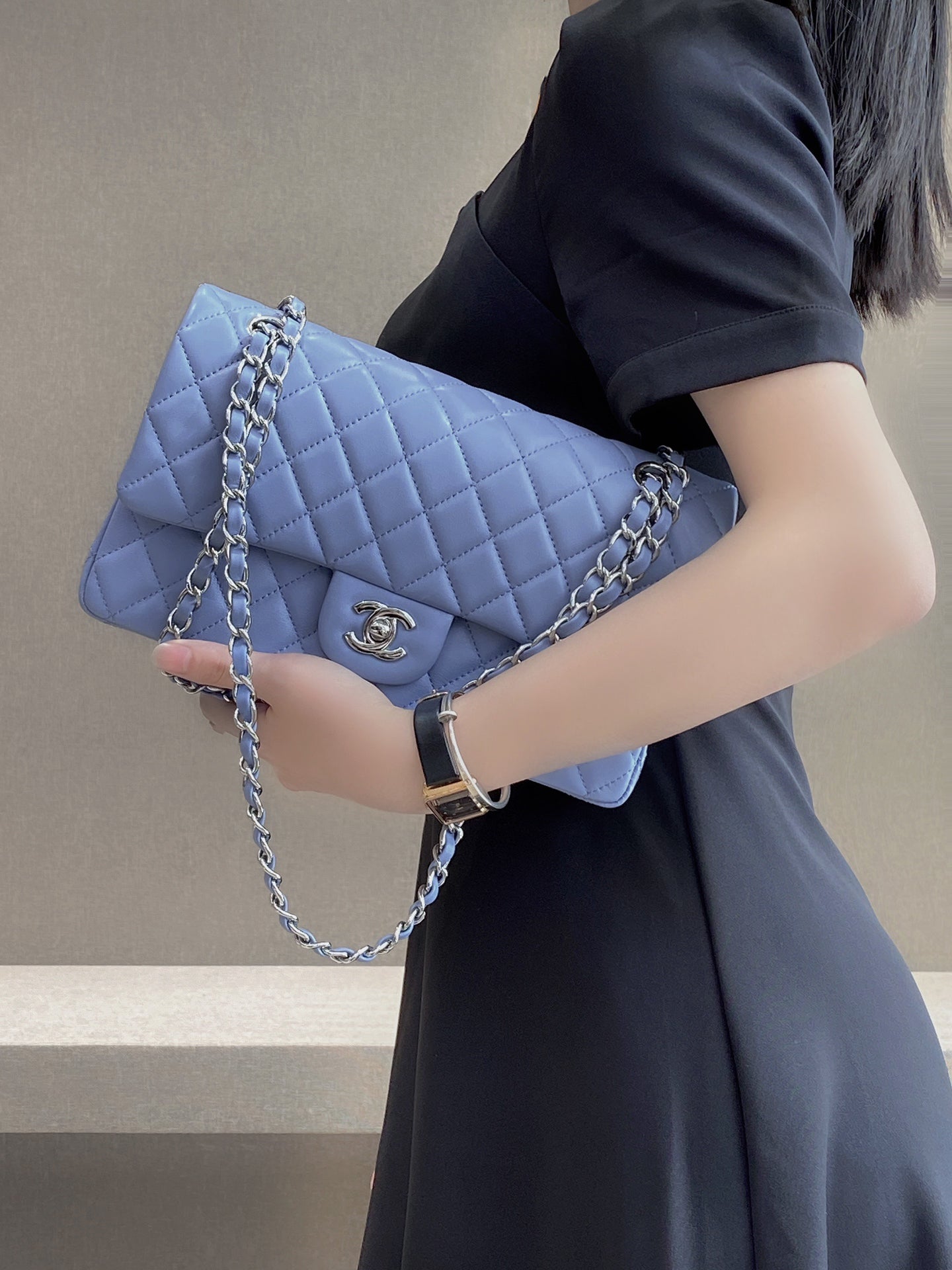 CH CLASSIC 11.12 HANDBAG 25.5 Lambskin Baby Blue