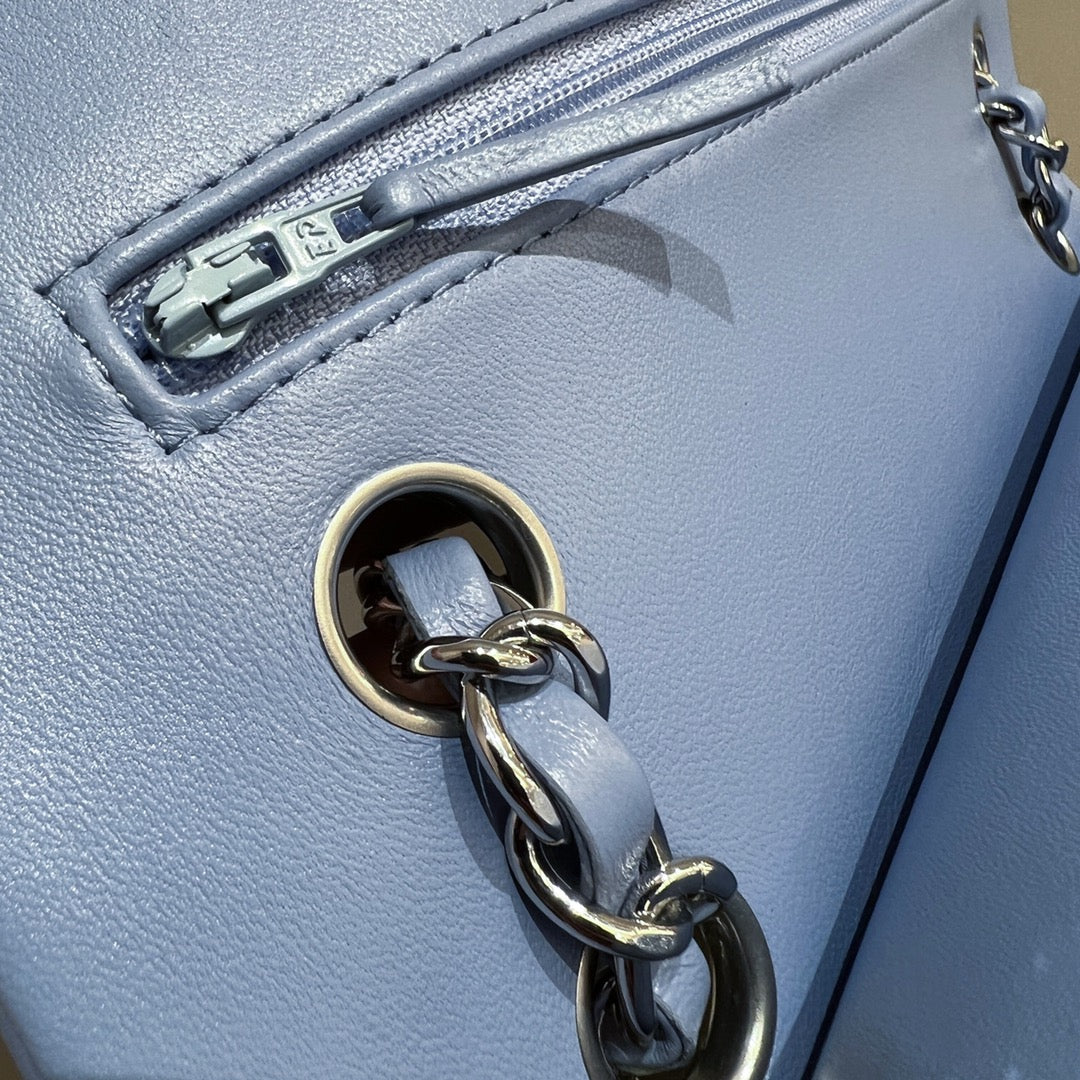 CH CLASSIC 11.12 HANDBAG 25.5 Lambskin Baby Blue