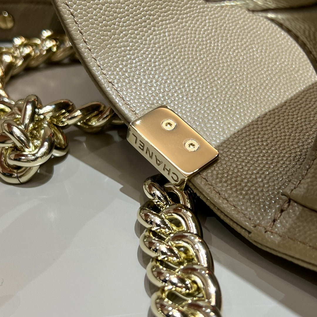 CH SMALL BOY HANDBAG 20 Small Grained Calfskin Chai (Teas)