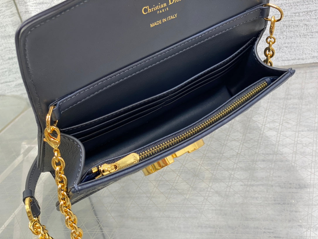 DO Miss Montaigne Mini Bag Blue Dior Oblique Jacquard