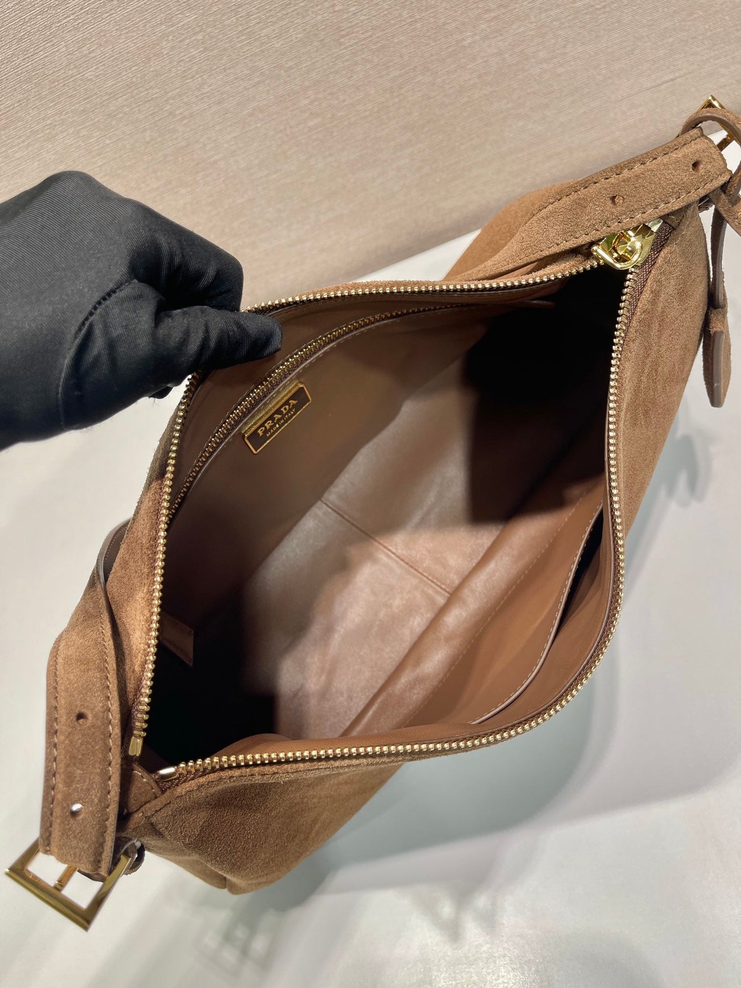 PD Aimée large leather shoulder bag Nubuck leather