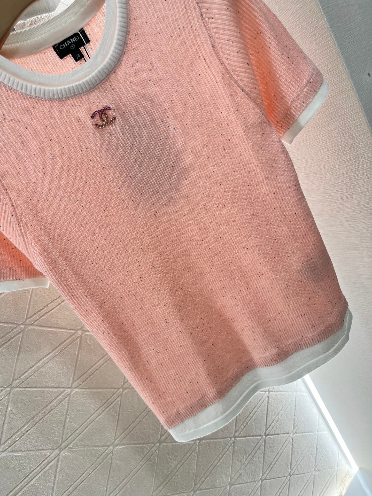 C*♥2025 new products are on sale Contrast color knitted short sleeves