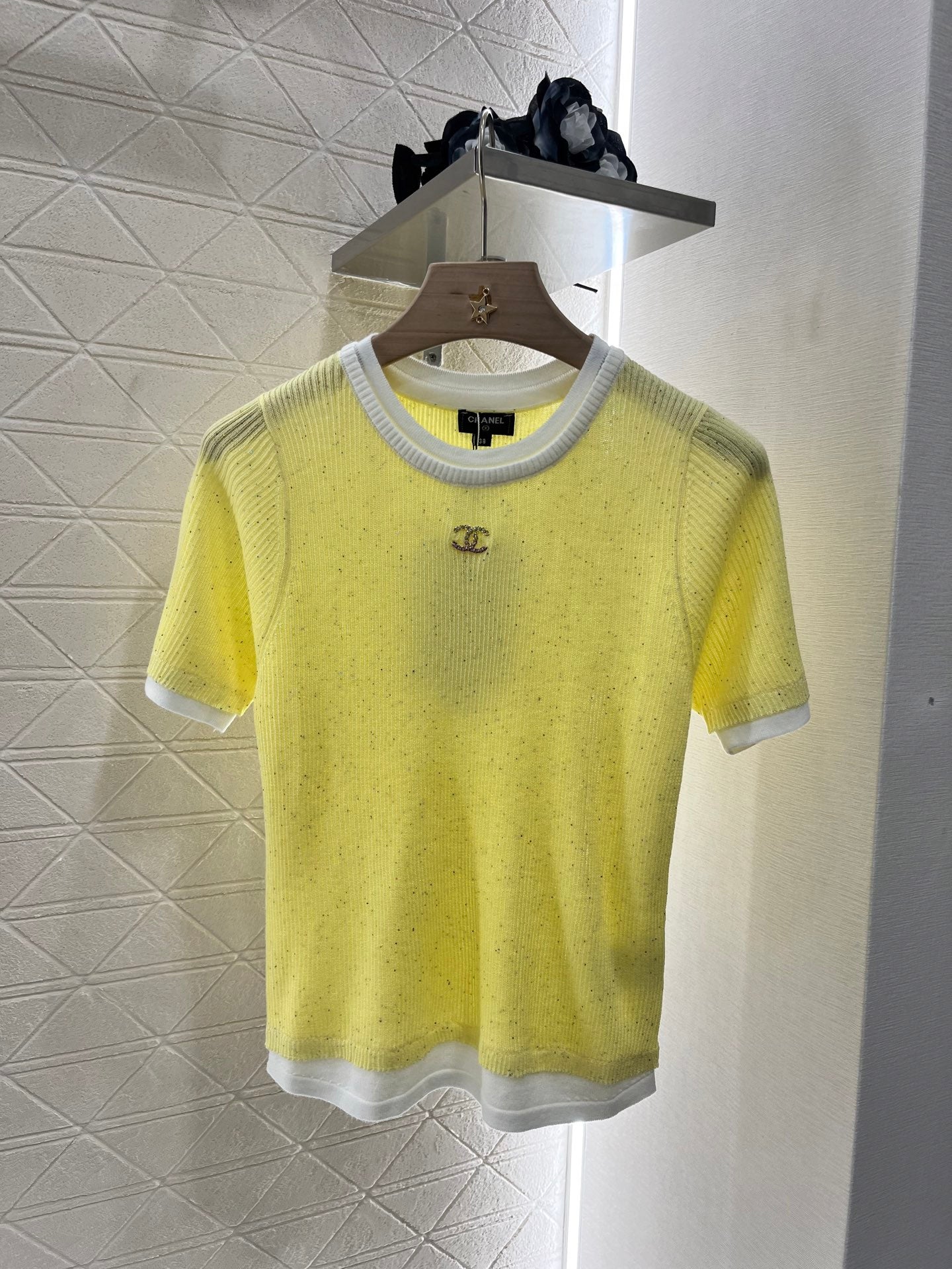 C*♥2025 new products are on sale Contrast color knitted short sleeves