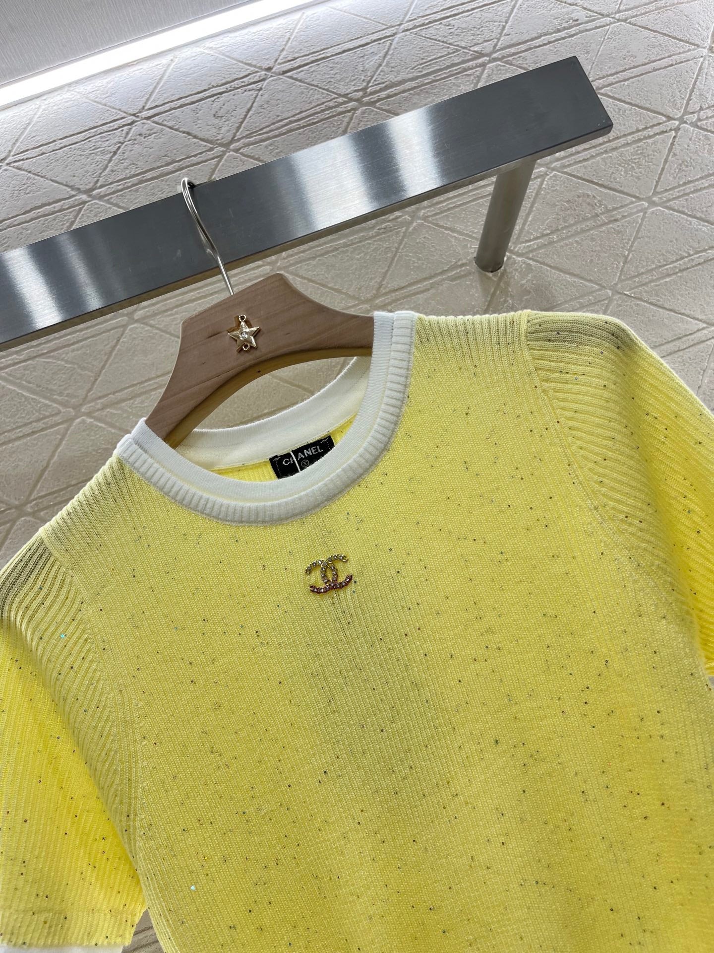C*♥2025 new products are on sale Contrast color knitted short sleeves