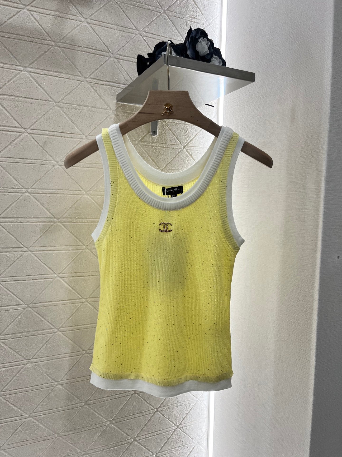 C*♥2025 new products Fake two-piece knitted vest