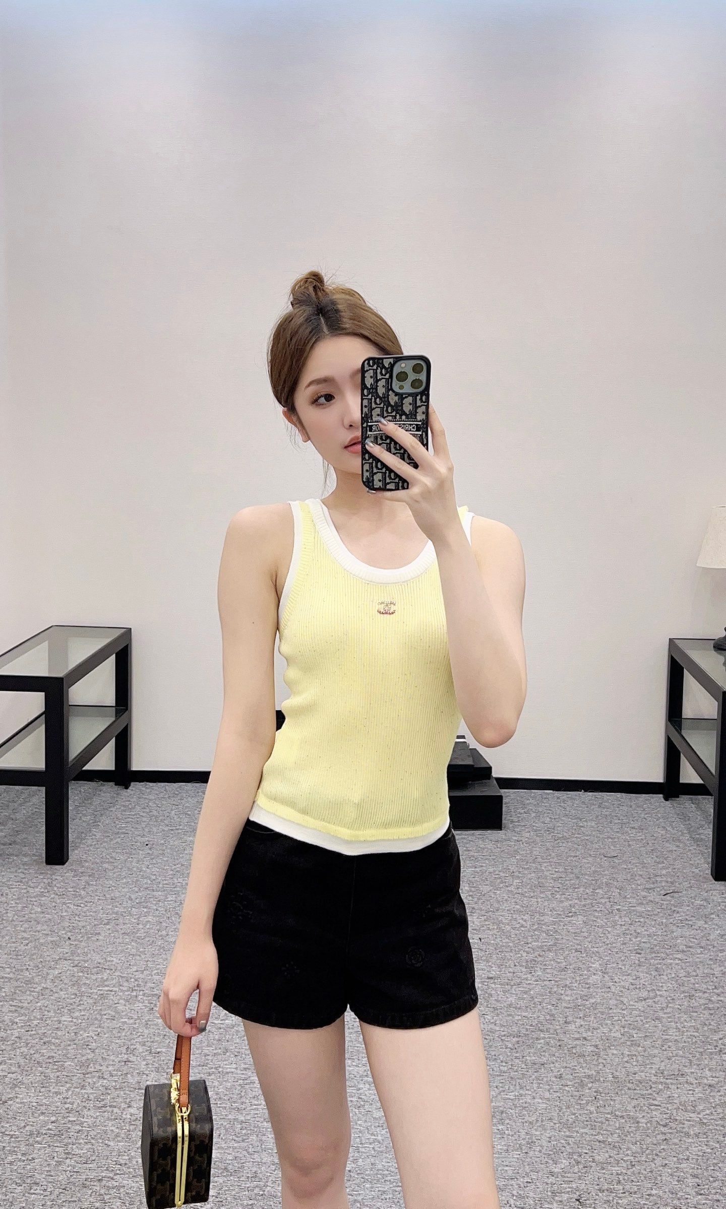 C*♥2025 new products Fake two-piece knitted vest