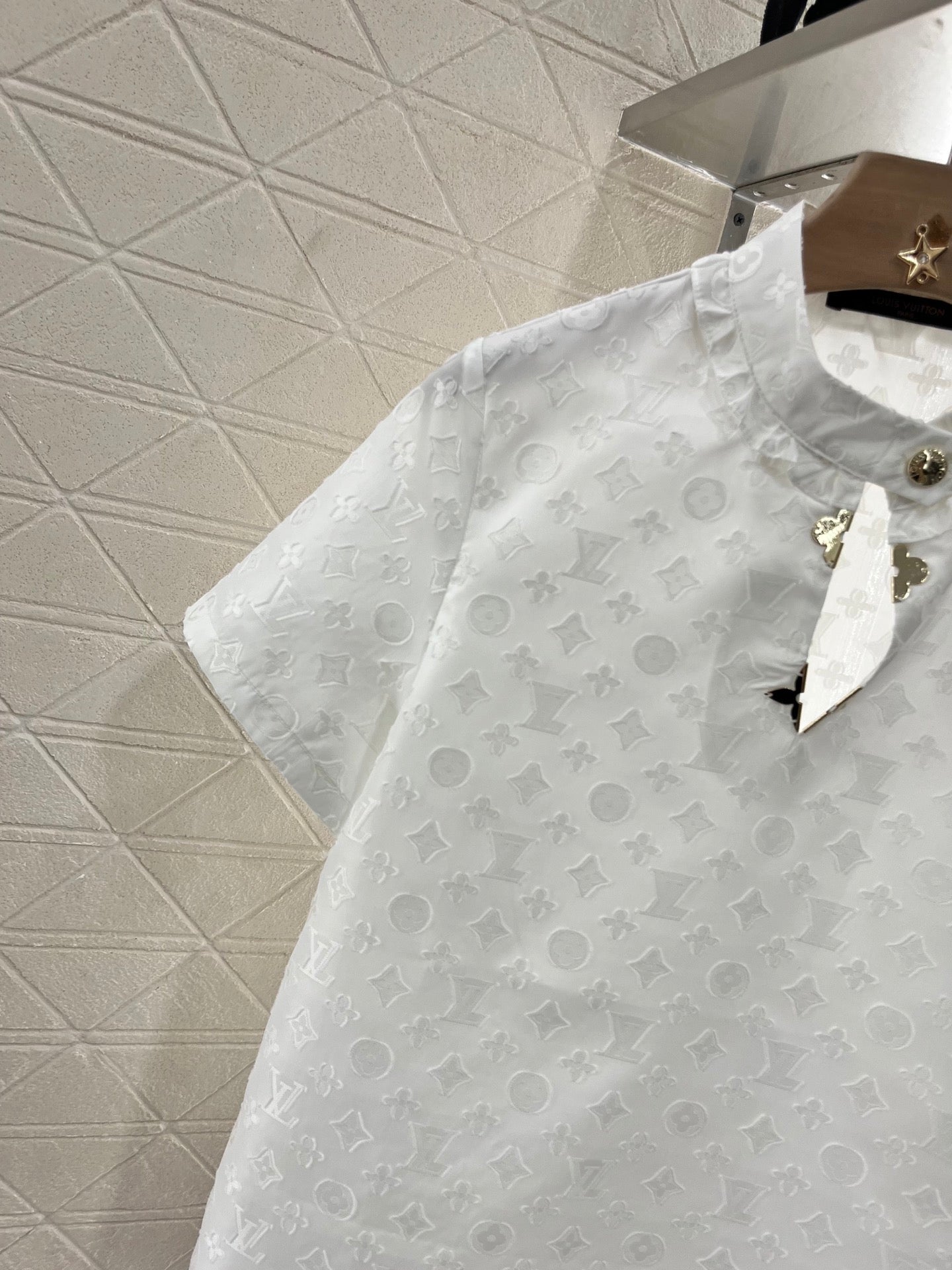 L*♥2025 new products Jacquard short-sleeved top