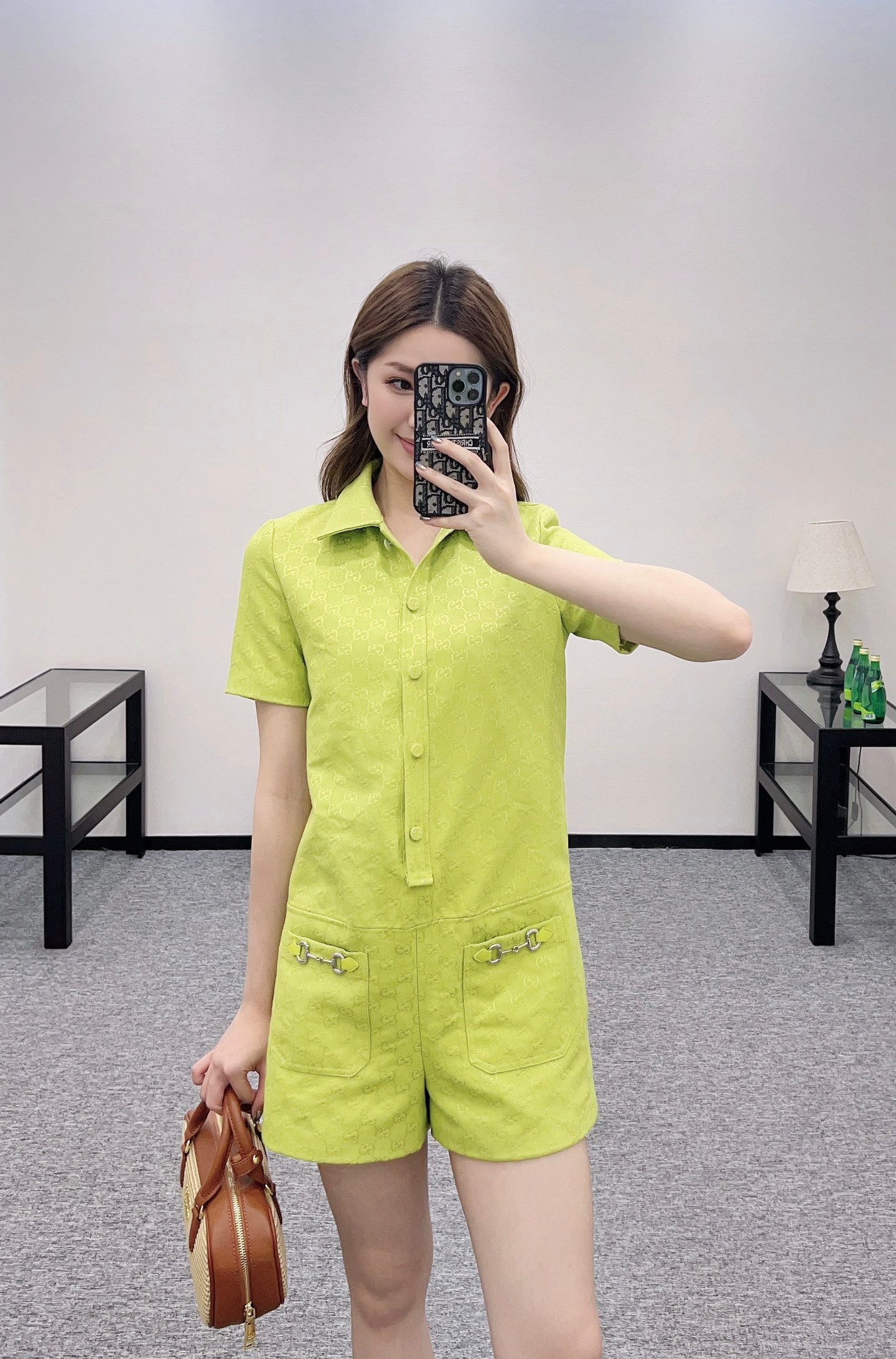 G*♥2025 new products are on sale Lapel jacquard jumpsuit