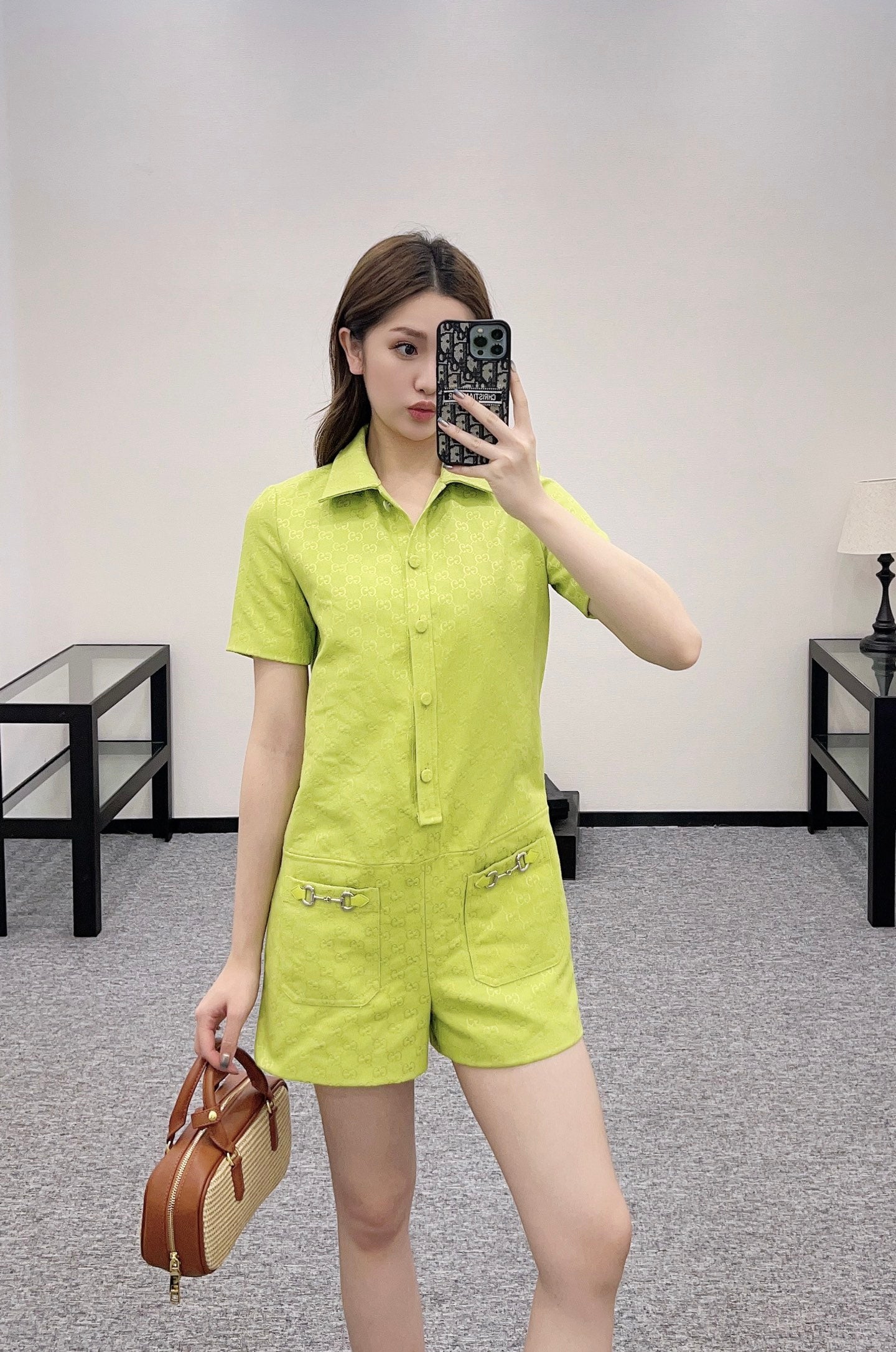 G*♥2025 new products are on sale Lapel jacquard jumpsuit