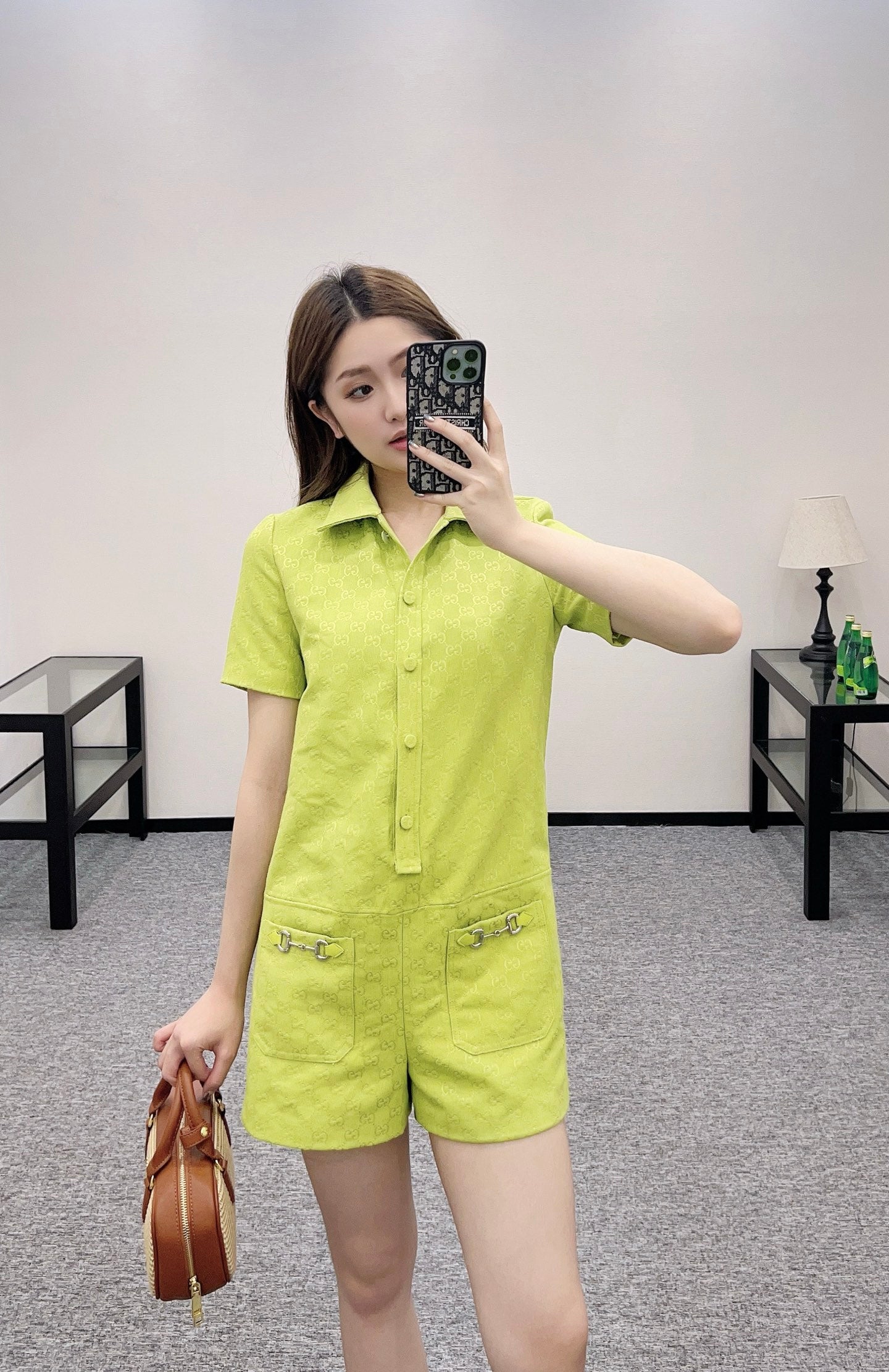 G*♥2025 new products are on sale Lapel jacquard jumpsuit
