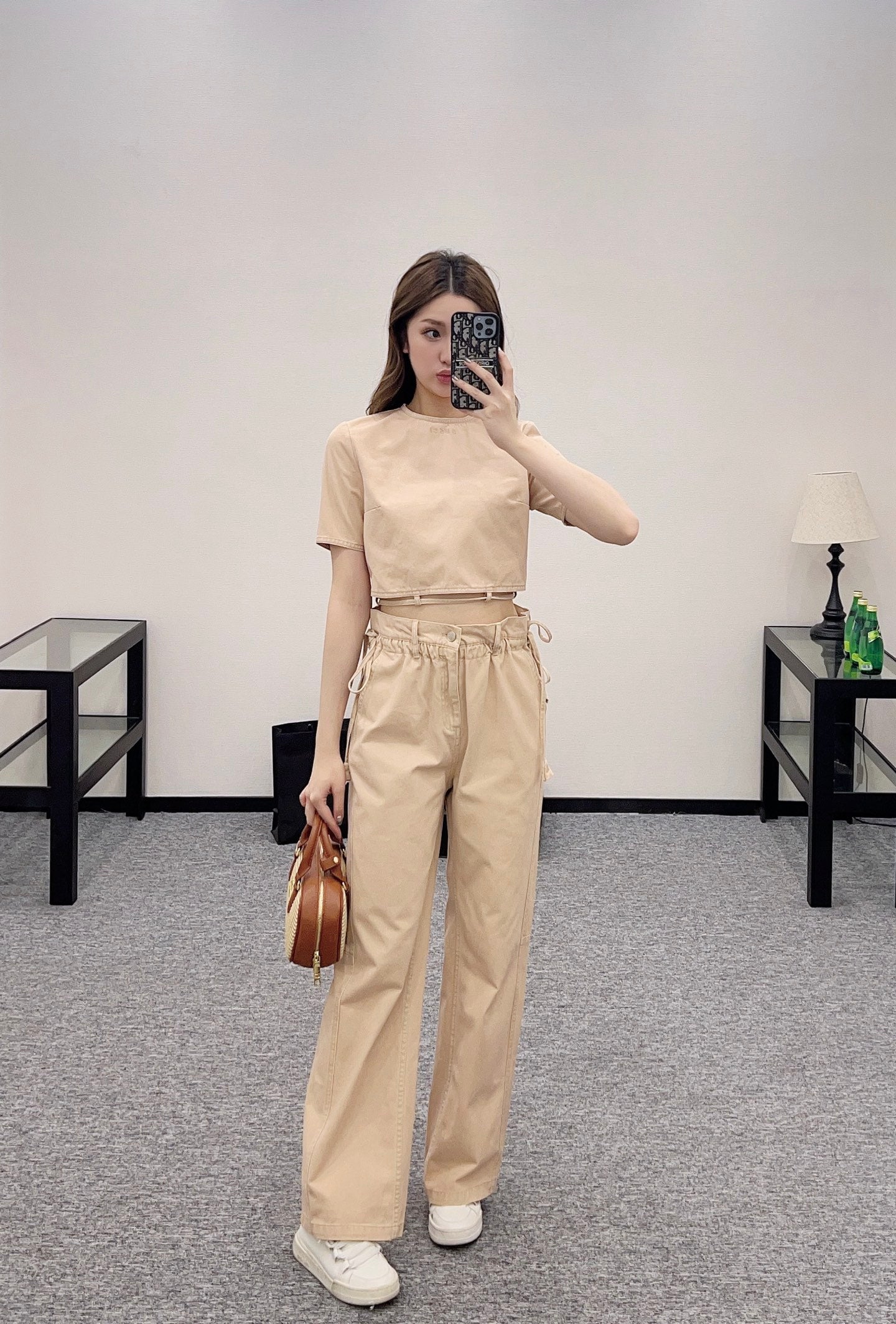 G*♥2025 new products Denim drawstring lace trousers