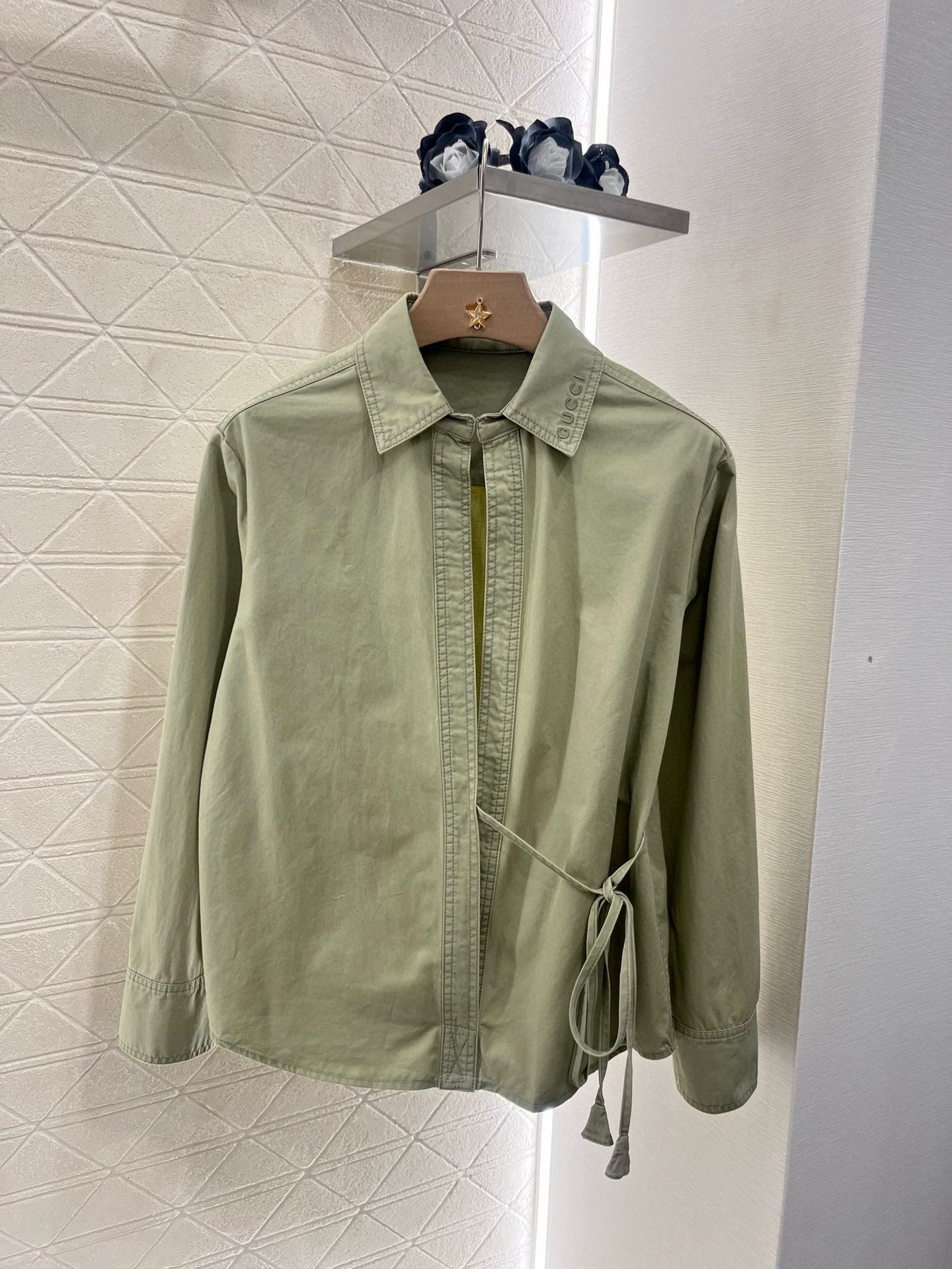 G*♥2025 new products Denim lace-up shirt