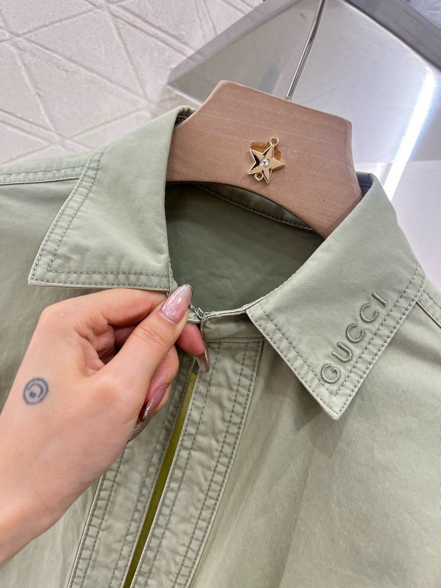 G*♥2025 new products Denim lace-up shirt